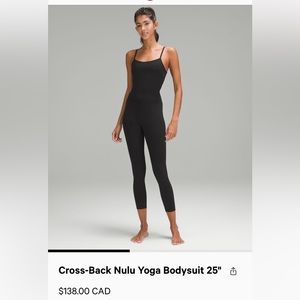 Lululemon 🍋 Nulu crossback body suit 25” NWT